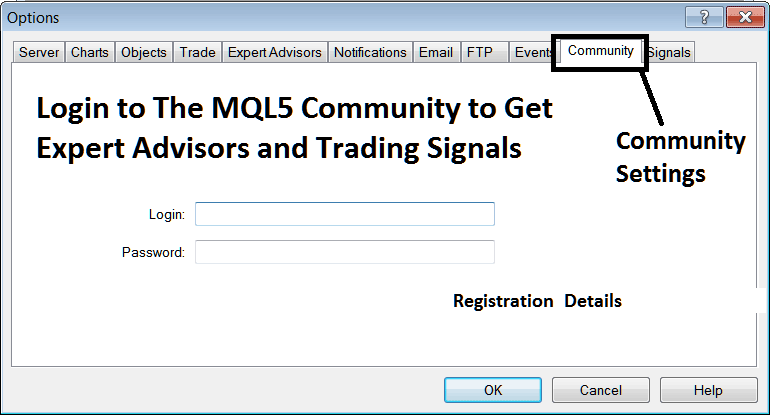 MT4 Commodities Trading Chart Options Setting in MT4 Tools Menu