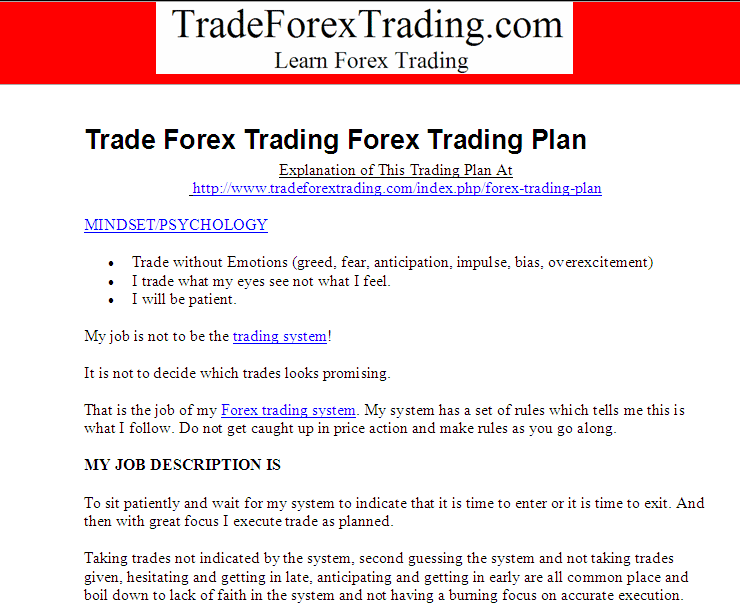 Energies Trading Psychology Rules Section on Energies Trading Plan - Transforming Your Energies Psychology & Mindset When Trading