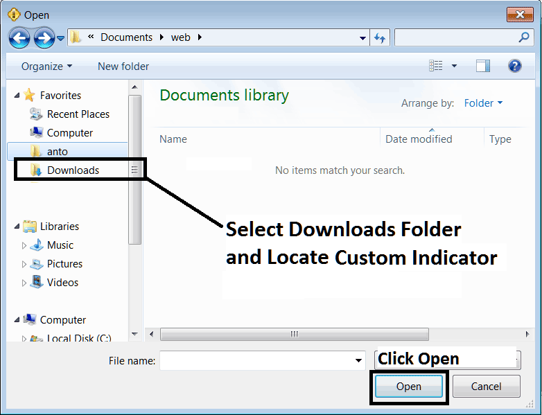 Locate Downloaded Indicator on Your Computer To Install it in MT4 Software Platform