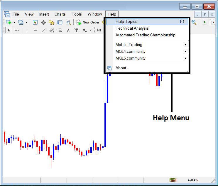 Help Button Menu on MT5 Software - MT5 Energies Trading Software Download Tutorial