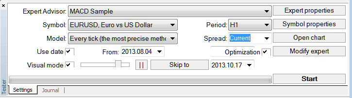 MetaTrader 5 Strategy Tester Parameters Setting up Testing Automated Energies Expert-Advisor