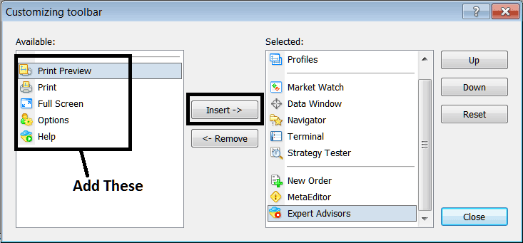 How to Find Standard Tool Bar on MT5