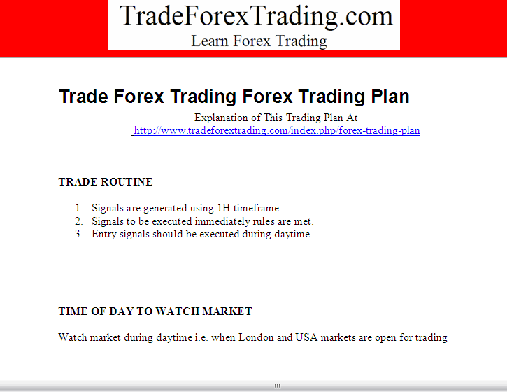 Trading Schedule - How to Write Trading Schedule